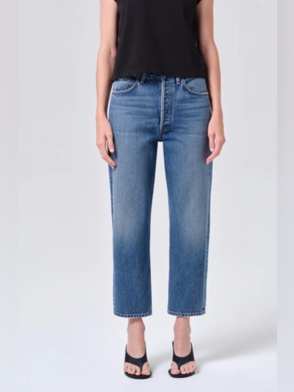 AGolde 90’s Crop Mid Rise Loose Straight Jeans Size 26P NWT